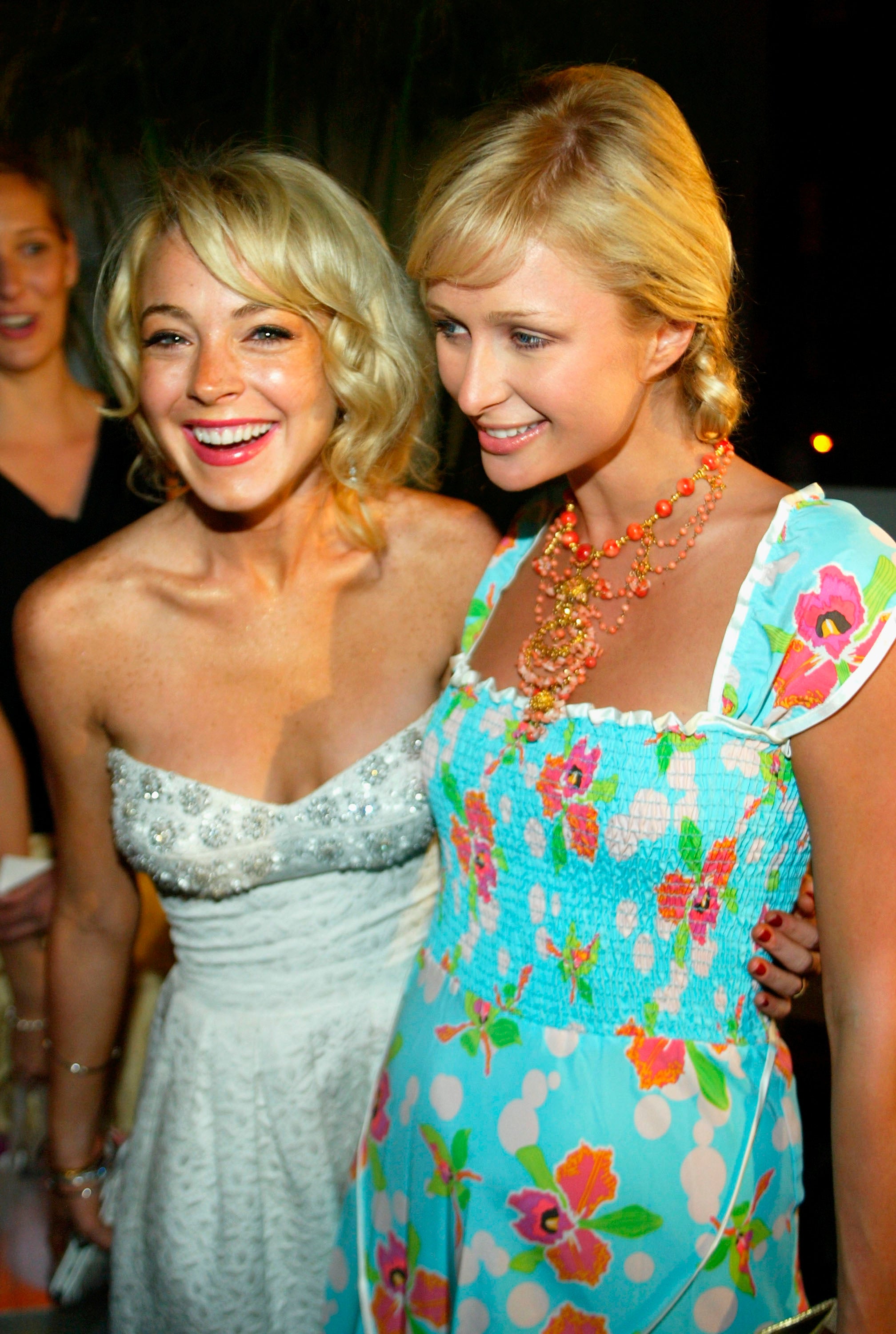 Lindsay Lohan (left) with Paris Hilton in 2005