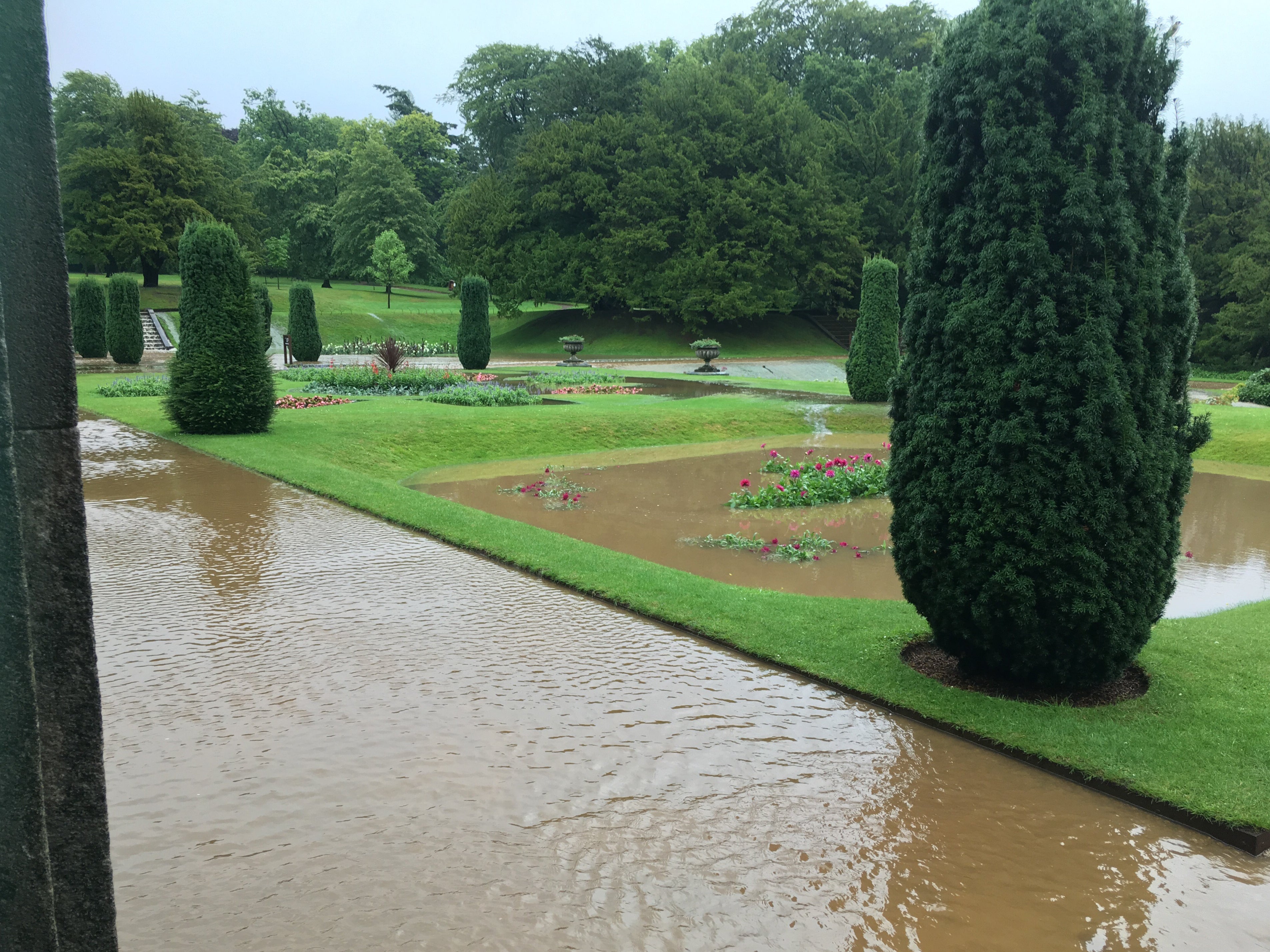 Lyme Park in Cheshire was badly flooded after heavy rain following a long dry spell in 2019
