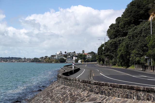 <p>Tamaki Drive is shown empty of cars and people due to a tsunami warning following a series of earthquakes on 5 March, 2021, in Auckland, New Zealand</p>