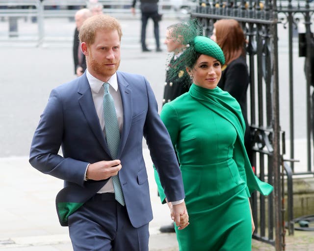 <p>LONDRES, INGLATERRA - 05 DE MARZO: El príncipe Harry, duque de Sussex y Meghan, duquesa de Sussex asisten a los premios Endeavour Fund Awards en Mansion House el 05 de marzo de 2020 en Londres, Inglaterra. </p>