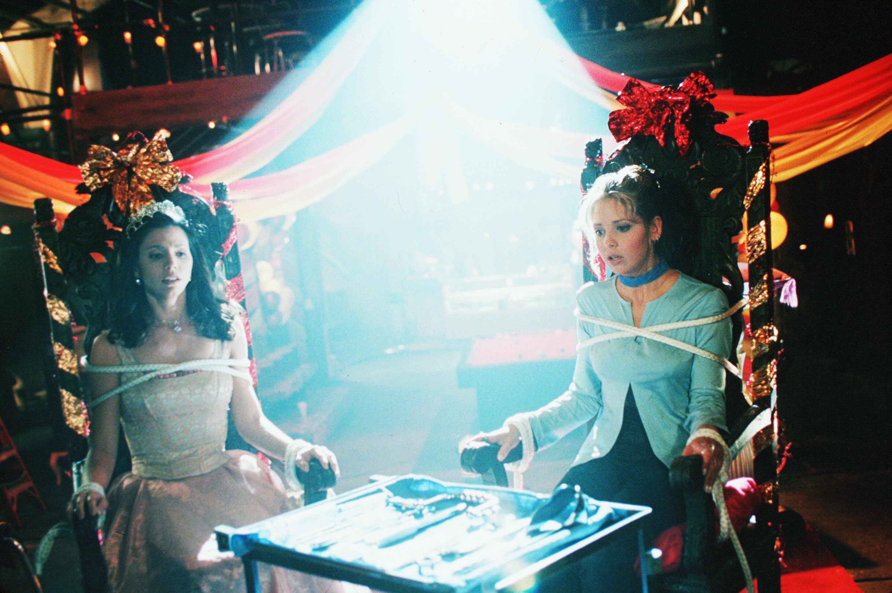Carpenter (left) and Sarah Michelle Gellar on Buffy