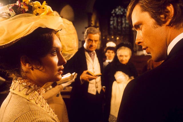 <p>Nicola Pagett and Ian Ogilvy in Upstairs, Downstairs</p>