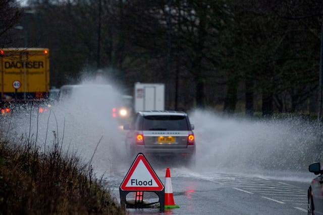 <p>Some 22 flood alerts are in place across the country, particularly in the North East, South East and South West as well as a flood warning for the River Burn in Norfolk</p>