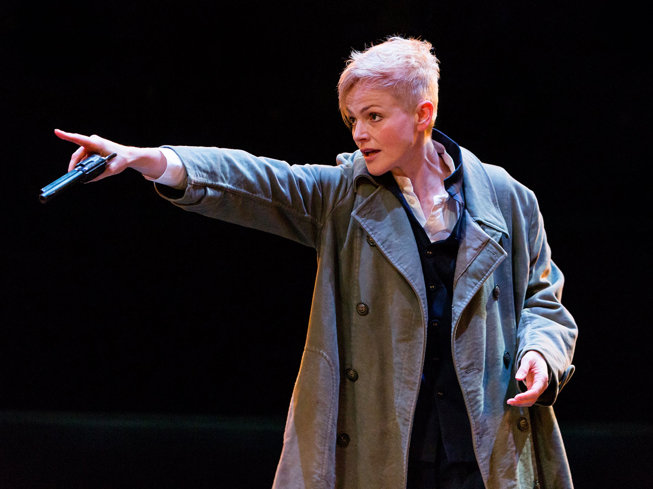 Maxine Peake as Hamlet, in a production which was filmed and broadcast on Sky Arts