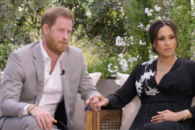 <p>Meghan and Harry’s interview with Oprah will air in the US on Sunday and in the UK on Monday</p>