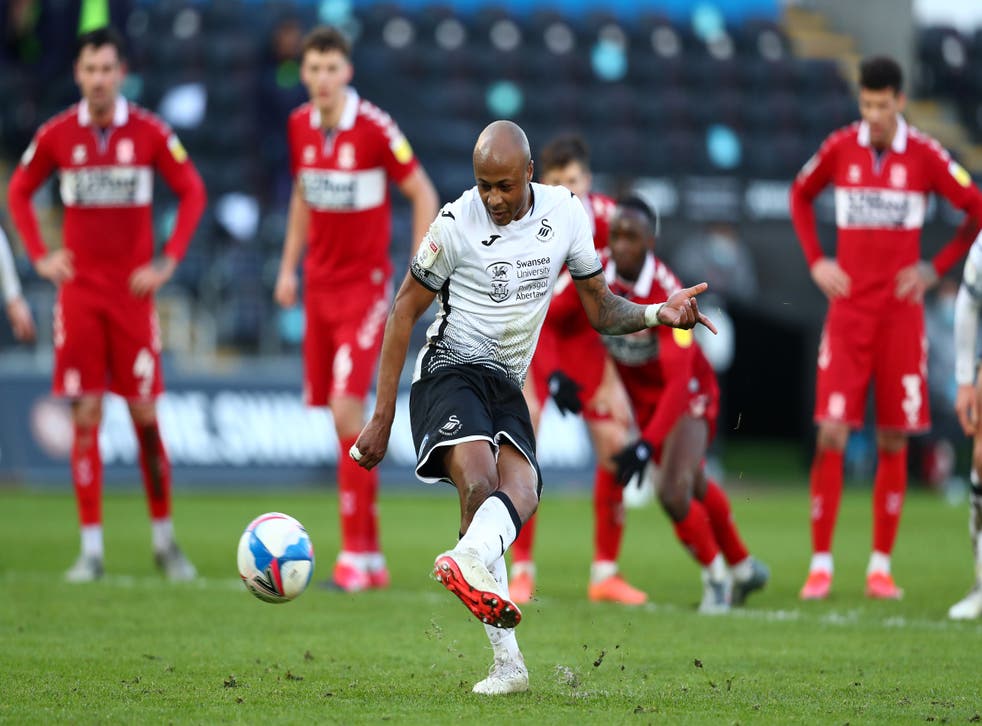 Andrew Ayew scores from the penalty spot