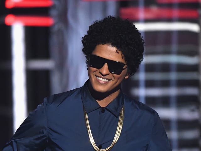 Bruno Mars onstage at the 2018 Billboard awards