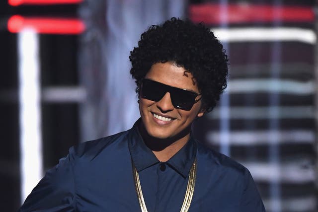 Bruno Mars onstage at the 2018 Billboard awards