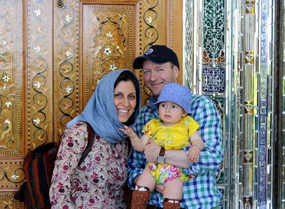 Ms Zaghari-Ratcliffe with her husband Richard Ratcliffe and daughter Gabriella