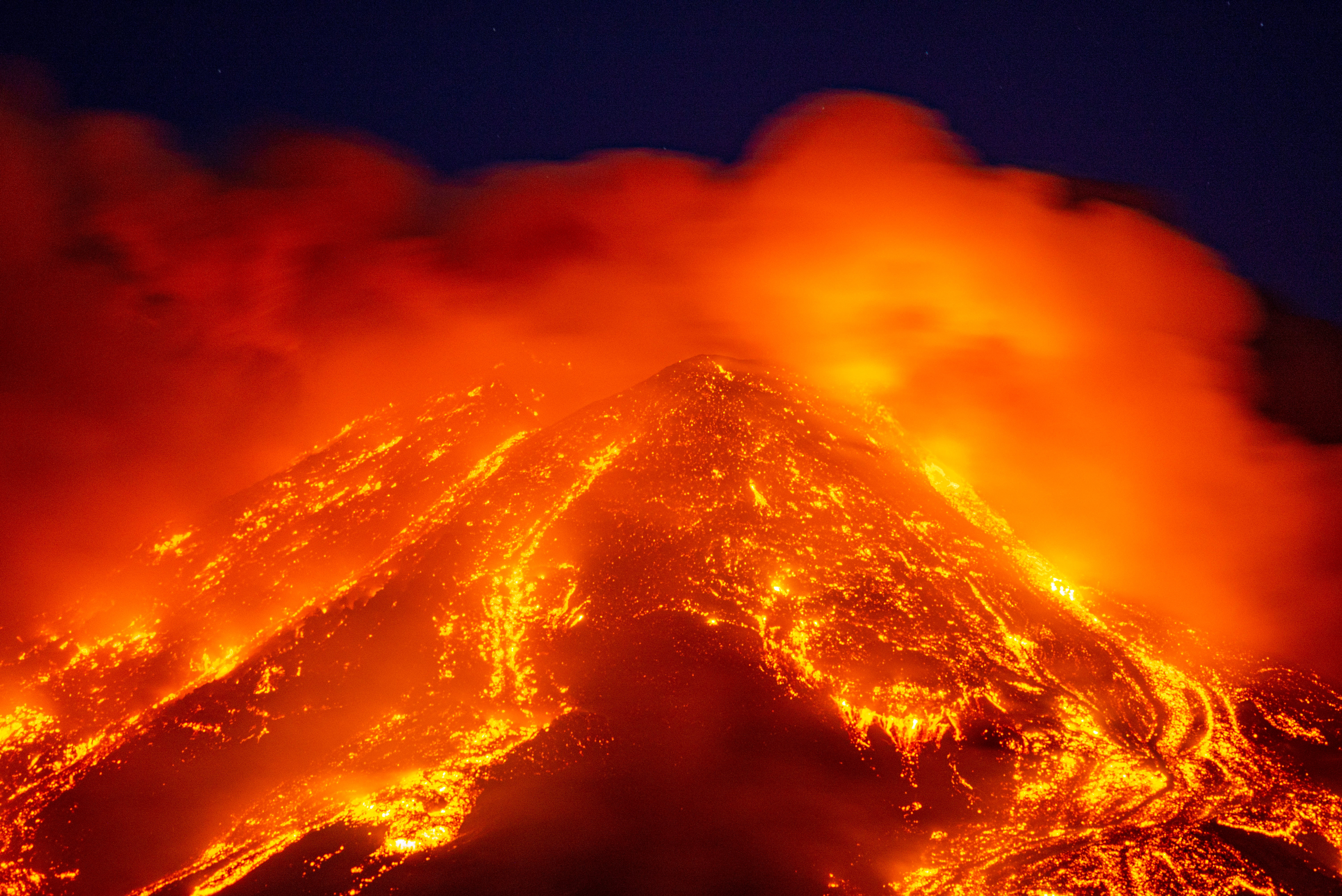 Italy Etna Volcano Explodes