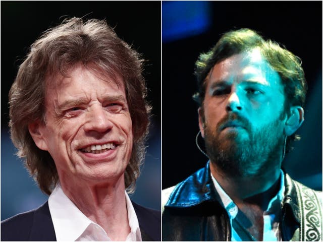 Mick Jagger (left) and Kings of Leon singer Caleb Followill (right)