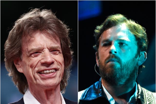 Mick Jagger (left) and Kings of Leon singer Caleb Followill (right)
