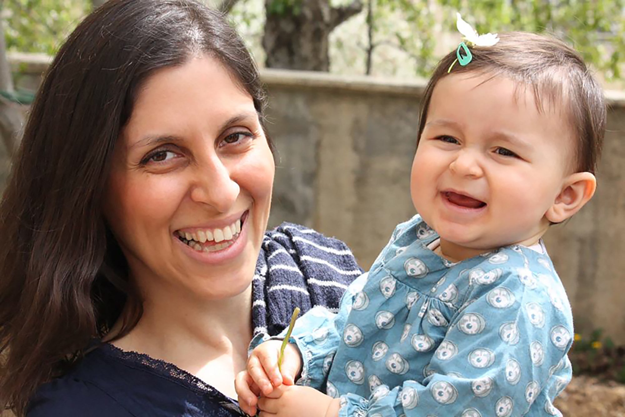 An undated handout image released by the Free Nazanin campaign in London on June 10, 2016 shows Nazanin Zaghari-Ratcliffe (L) posing for a photograph with her daughter Gabriella.