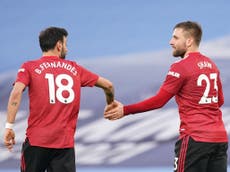Man City vs Manchester United: Player ratings as Bruno Fernandes and Luke Shaw settle derby
