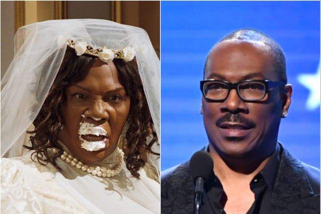 Eddie Murphy in 2007’s Norbit (left) and pictured in 2020 (right)