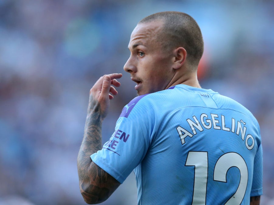 Angelino in action for Manchester City in 2019