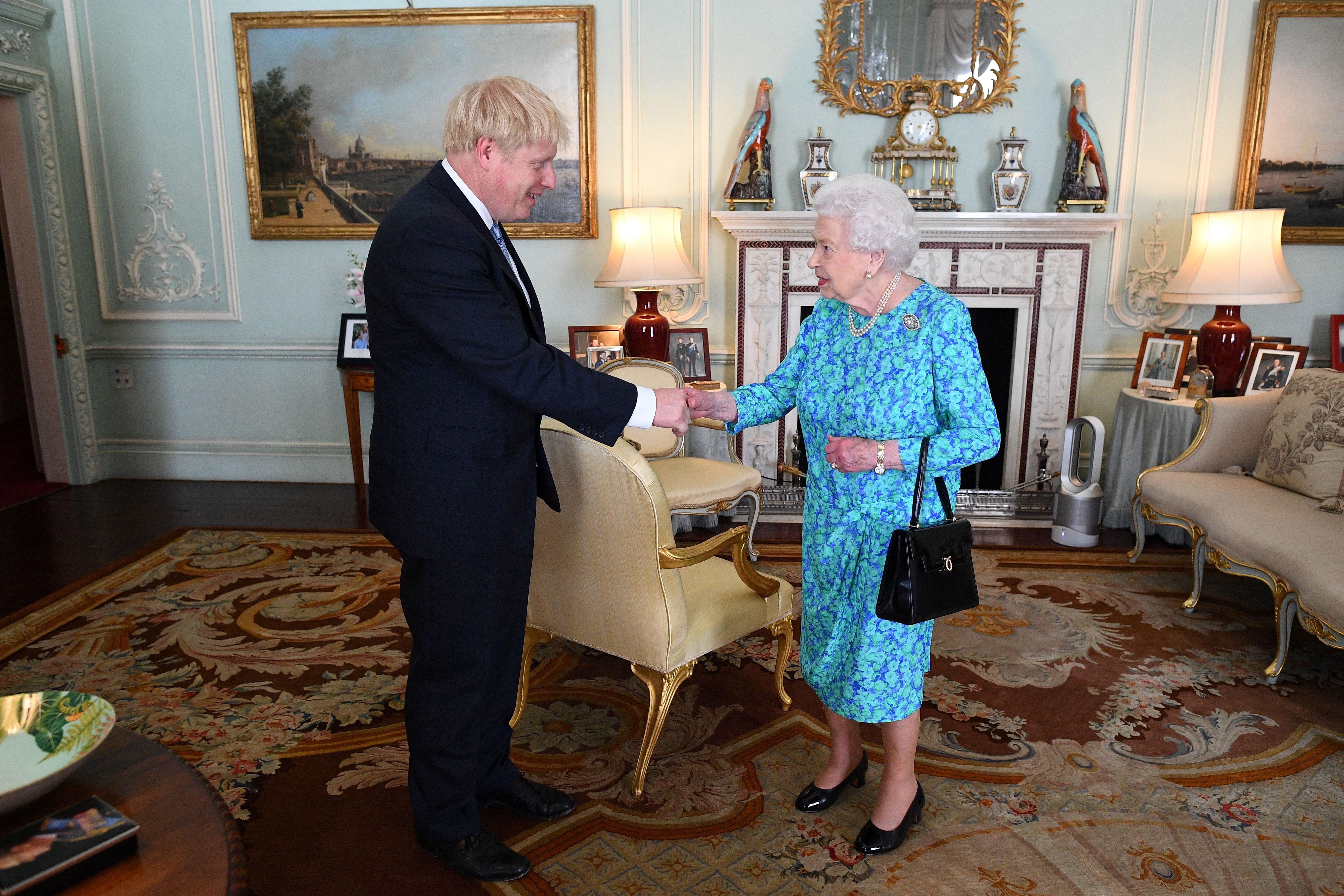 <p>The Queen invites Johnson to form a government in 2019</p>