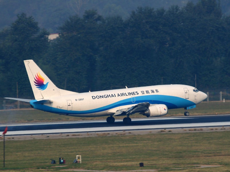 The incident took place on a Donghai Airlines aircraft