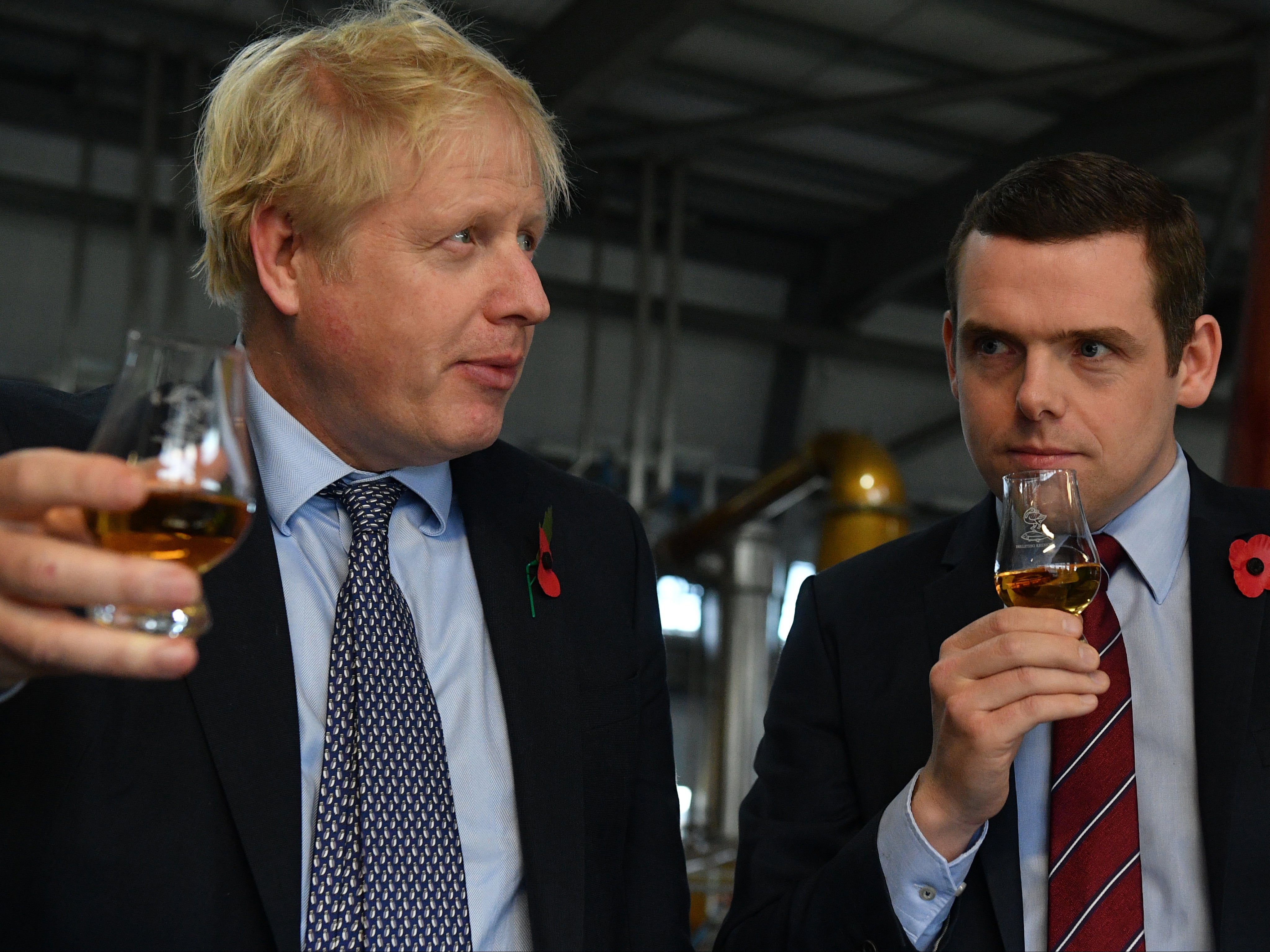 Boris Johnson with Scottish Tory leader Douglas Ross