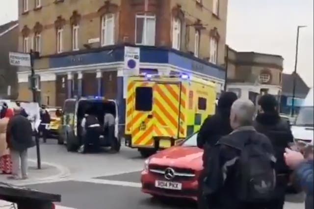 The incident took place near White Hart Lane station in Tottenham shortly before 2pm on Monday