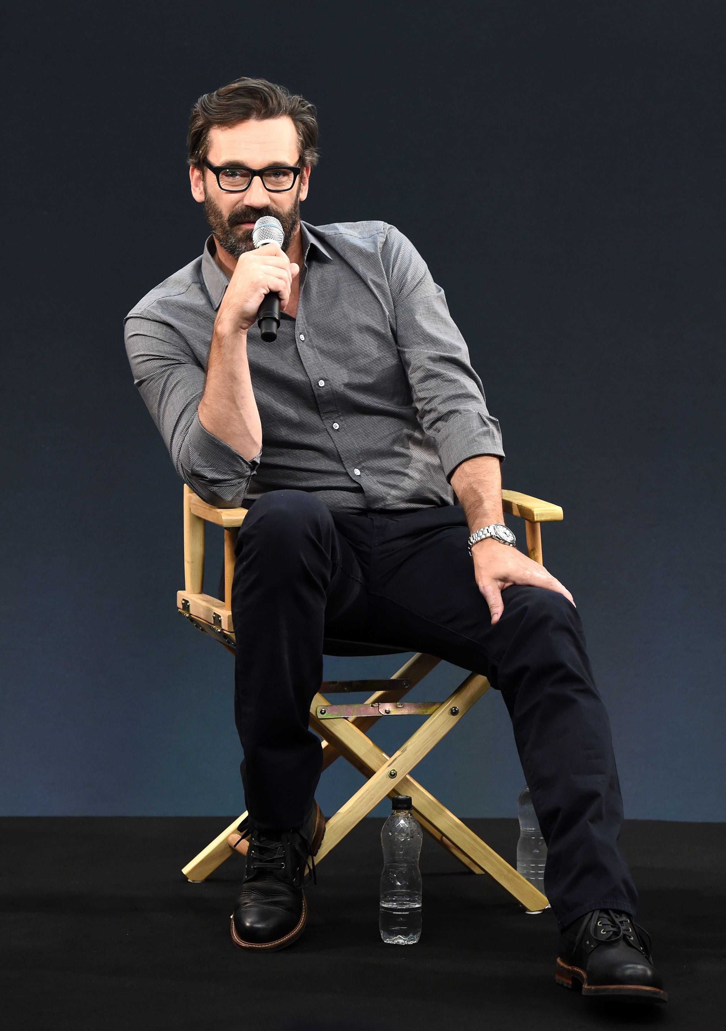Jon Hamm promotes his new film Million Dollar Arm during the Meet the Actor: Jon Hamm event at the Apple Store in London.