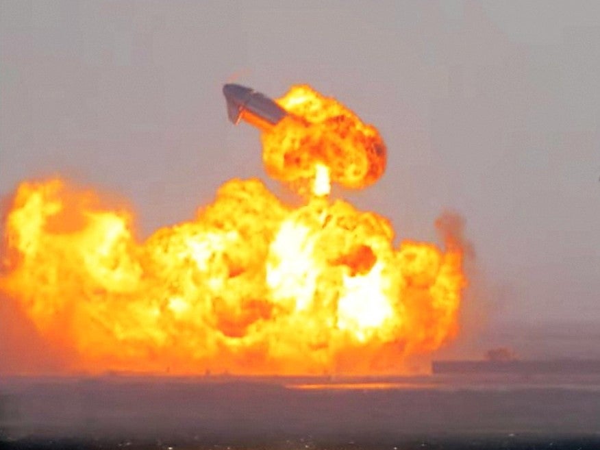 SpaceX Starship SN10 explodes after landing at South Padre Island, Texas, 3 March, 2021