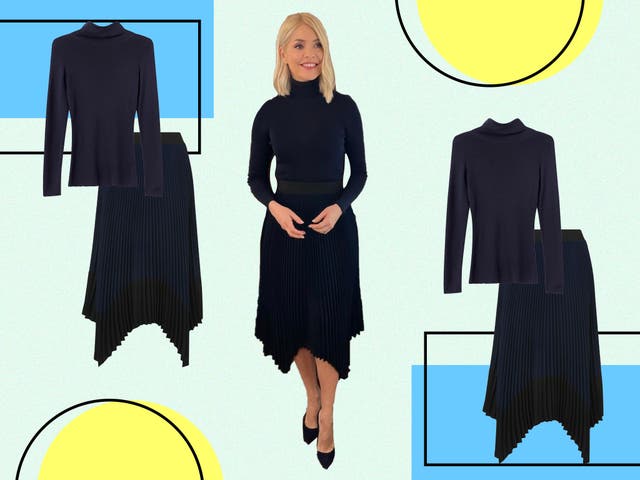 <p>Holly opted for tonal dressing with her ensemble</p>
