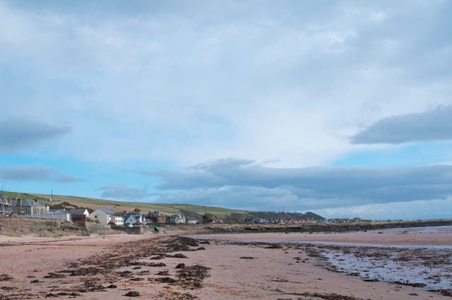 Seamill beach in Ayrshire, which was closed after a member of the public spotted a cylindrical object