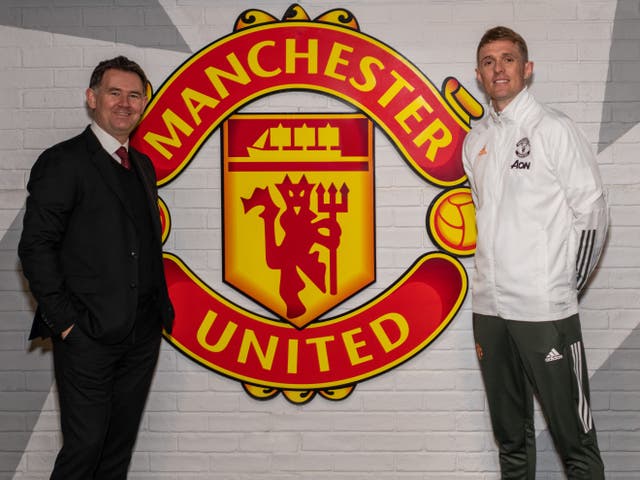 Manhcester United football director John Murtough and technical director Darren Fletcher