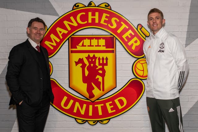 Manhcester United football director John Murtough and technical director Darren Fletcher