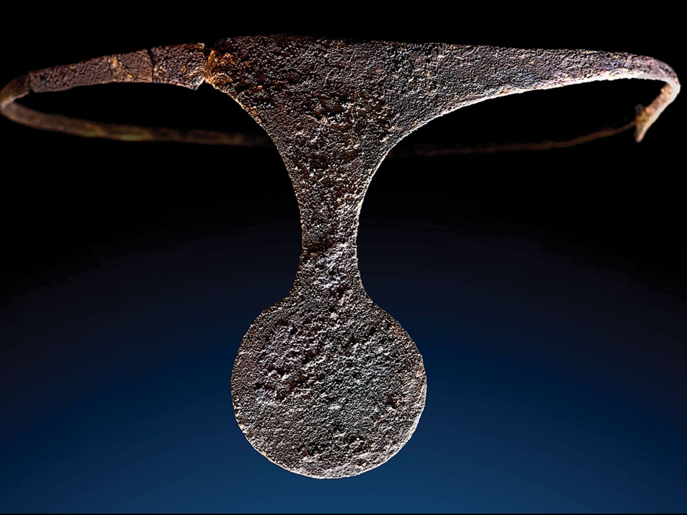 Silver diadem from La Almoloya grave 38, belonging to the female individual buried