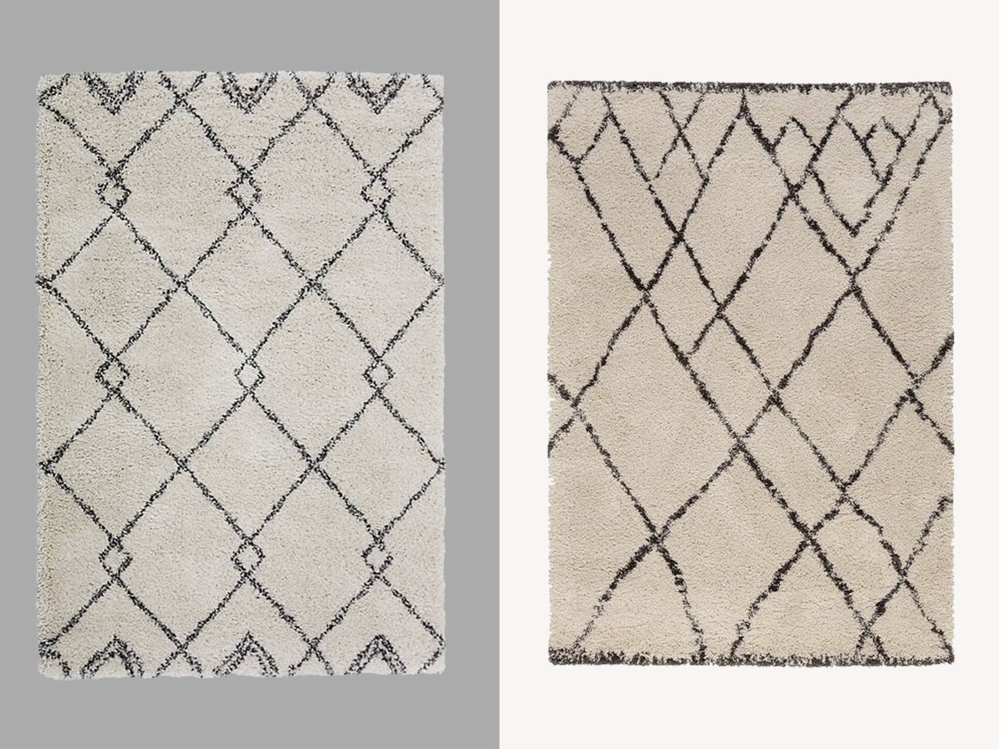 Asda’s rug on the left, and La Redoute’s version on the right