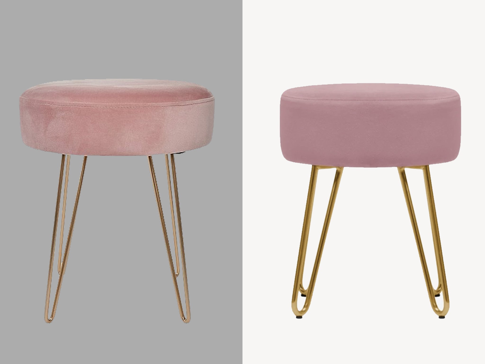 Asda’s stool on the left, and Fy!’s version on the right