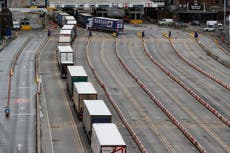 UK economy shrank 2.9% in January lockdown as goods exports to EU plunges at record rate