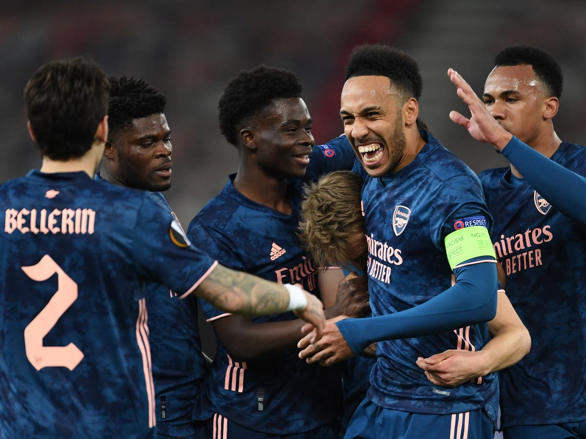 Arsenal avoid self-sabotage against Olympiacos with late first-leg victory in Europa League last ...