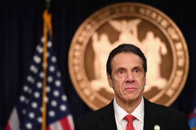 <p>New York Governor Andrew Cuomo speaks during a press conference to discuss the first positive case of novel coronavirus or COVID-19 in New York State on March 2, 2020 in New York City.</p>