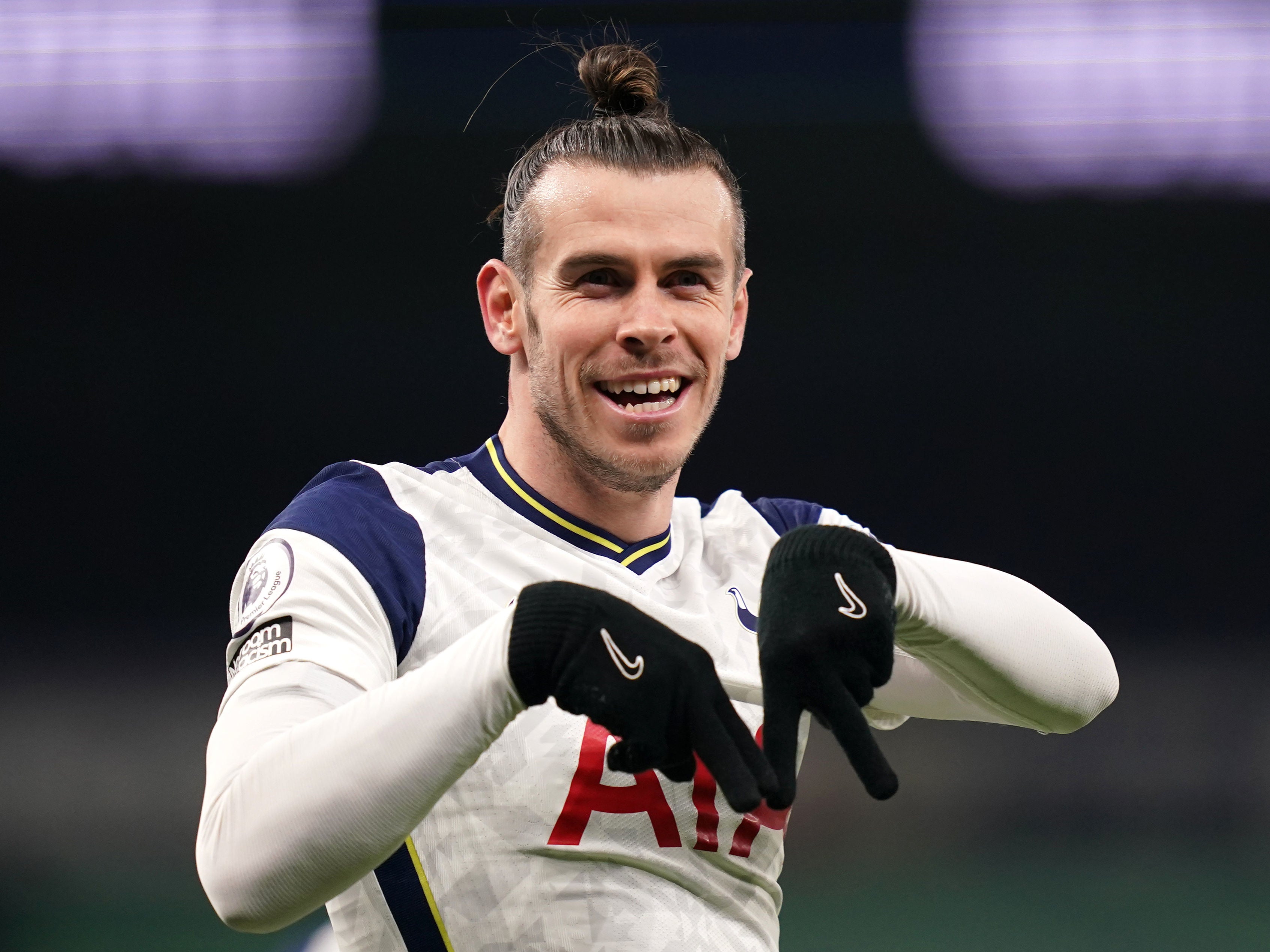 Gareth Bale celebrates after scoring against Crystal Palace