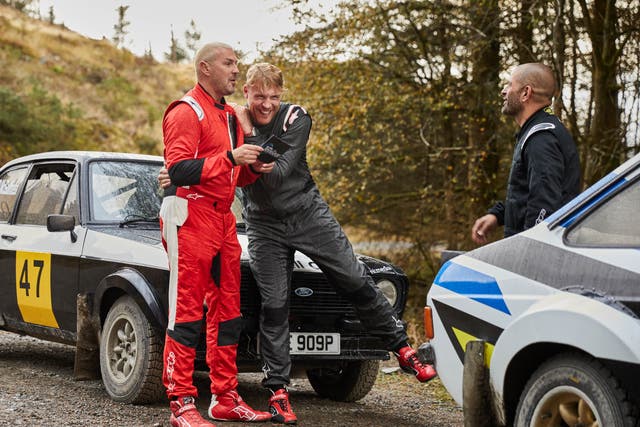 <p>On the road again: Messrs McGuinness, Flintoff and Harris</p>