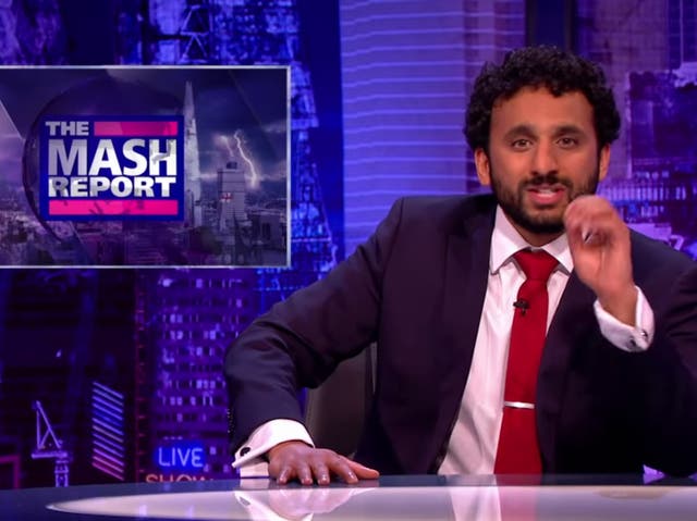 <p>Nish Kumar on BBC show ‘The Mash Report’ in 2018</p>