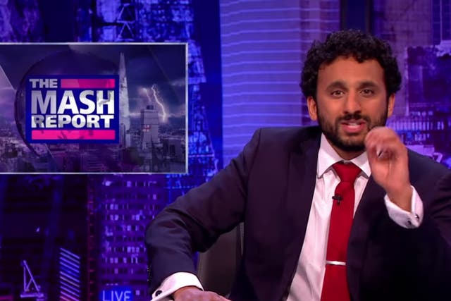 <p>Nish Kumar on BBC show ‘The Mash Report’ in 2018</p>