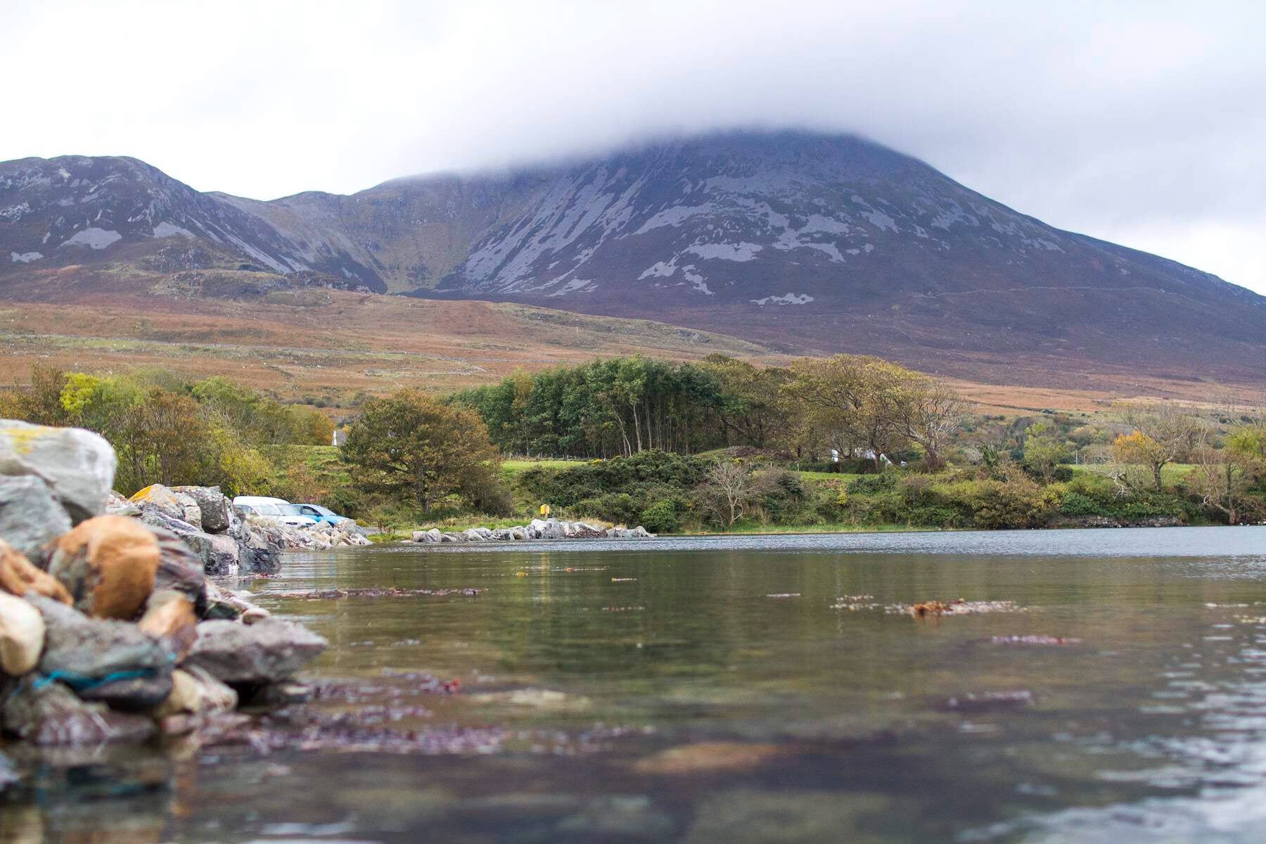 Views of the mountains of Connemara await those who reach the summit