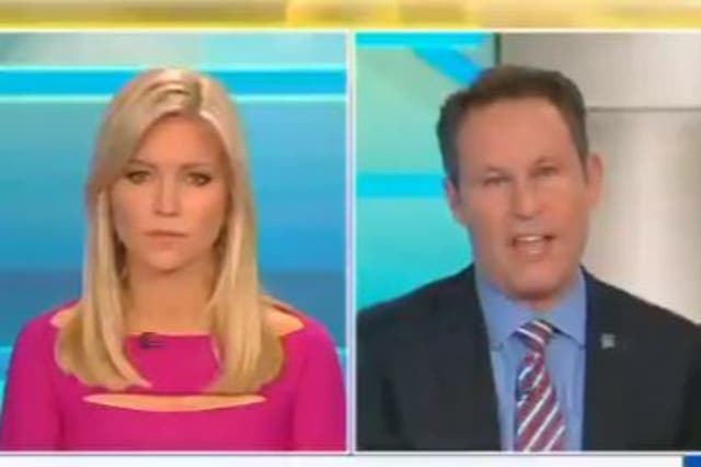 Brian Kilmeade, right,  co-host of Fox News’s Fox and Friends, expressed frustration that Joe Biden references the more than half a million Americans killed by the coronavirus because of how it makes Donald Trump look. 