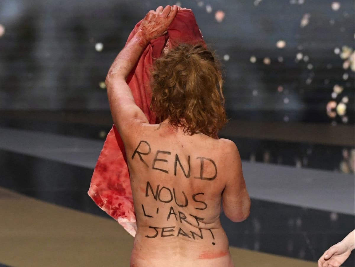 C&eacute;sar Awards: Actor dressed as donkey strips naked at French Oscars in protest against government