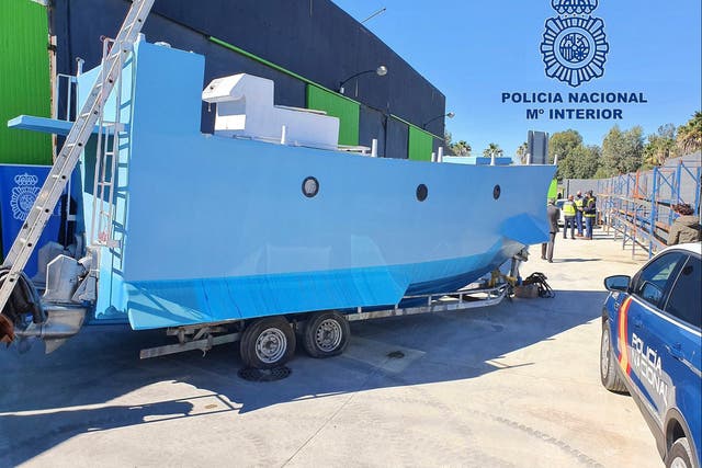 <p>The vessel was discovered in a warehouse in <a href="/travel/europe/malaga-smart-city-tourism-covid-apps-technology-b1764077.html">Málaga</a> last month while it was being built and police say it never sailed</p>
