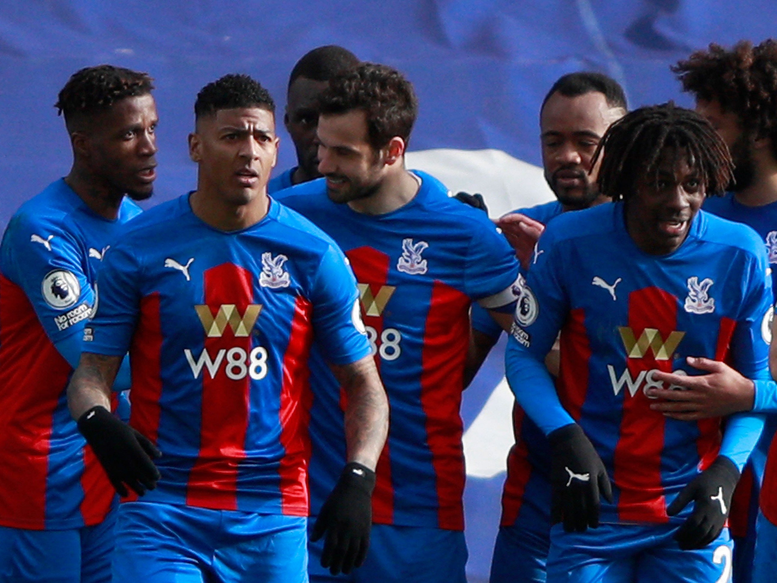 Crystal Palace celebrate after Luka Milivojevic breaks the deadlock