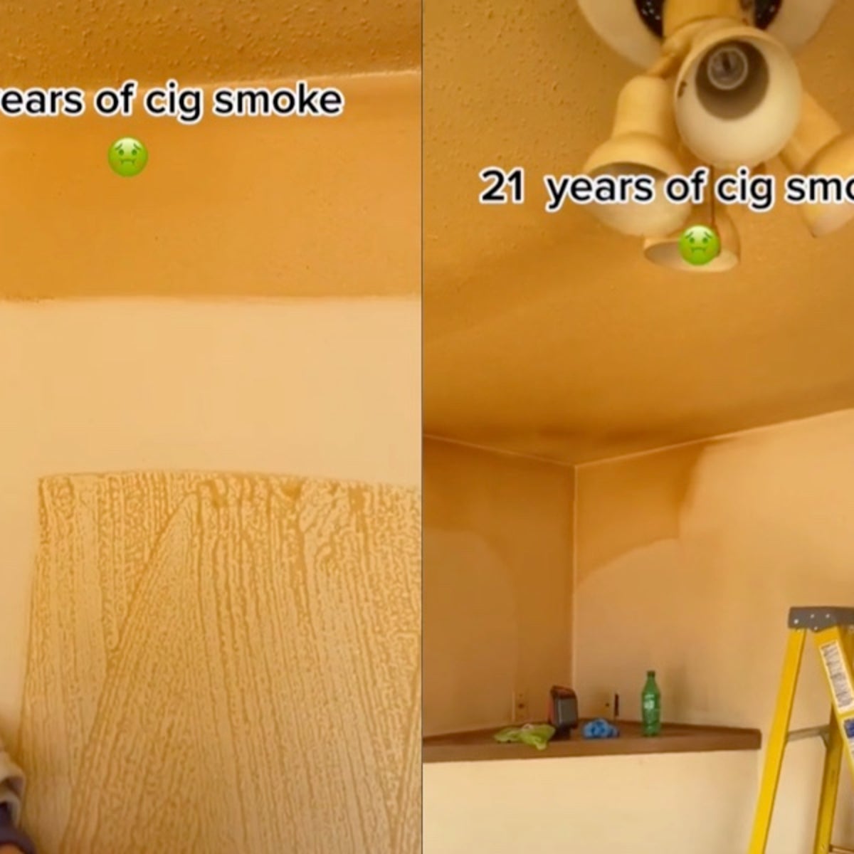 how to clean cigarette smoke from walls Viral TikTok shows before-and-after cleaning of 21 years of cigarette smoke how to clean cigarette smoke from walls Viral TikTok shows before-and-after cleaning of 21 years of cigarette smoke