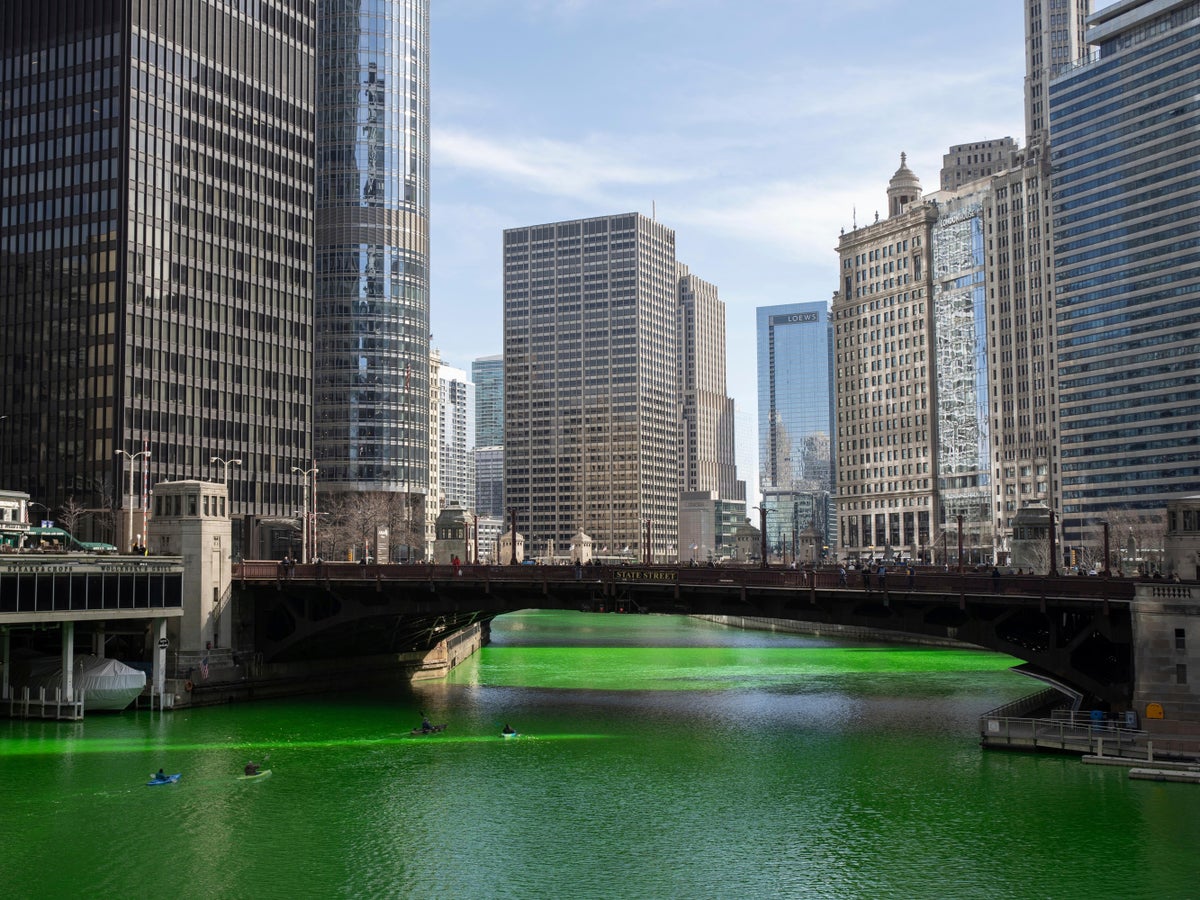 Watch live: Chicago River dyed green to celebrate St Patrick’s Day