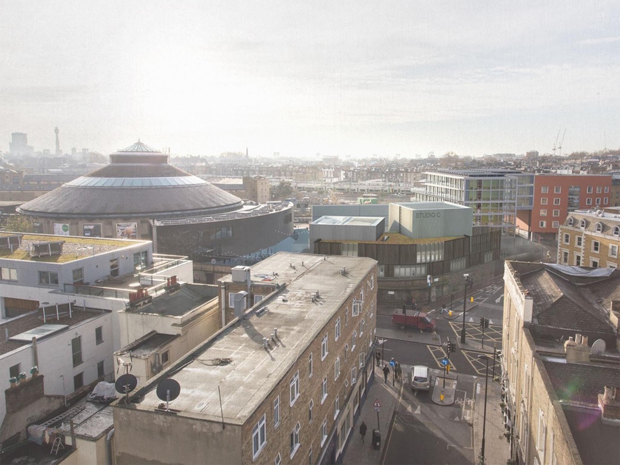 An artist’s impression of the Roundhouse extension, which will become a centre for creative entrepreneurs