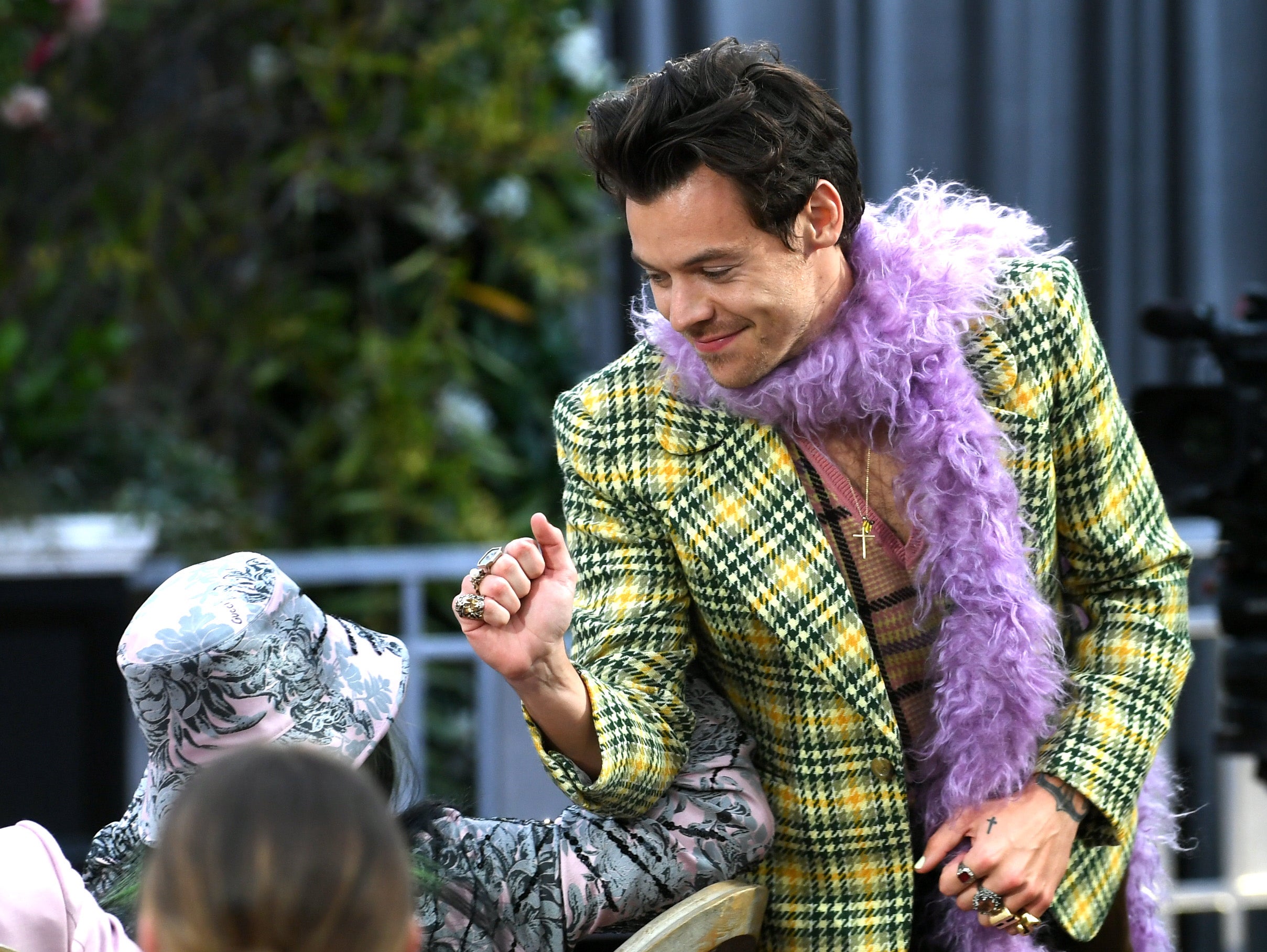 Harry Styles greets Billie Eilish at the 2021 Grammys