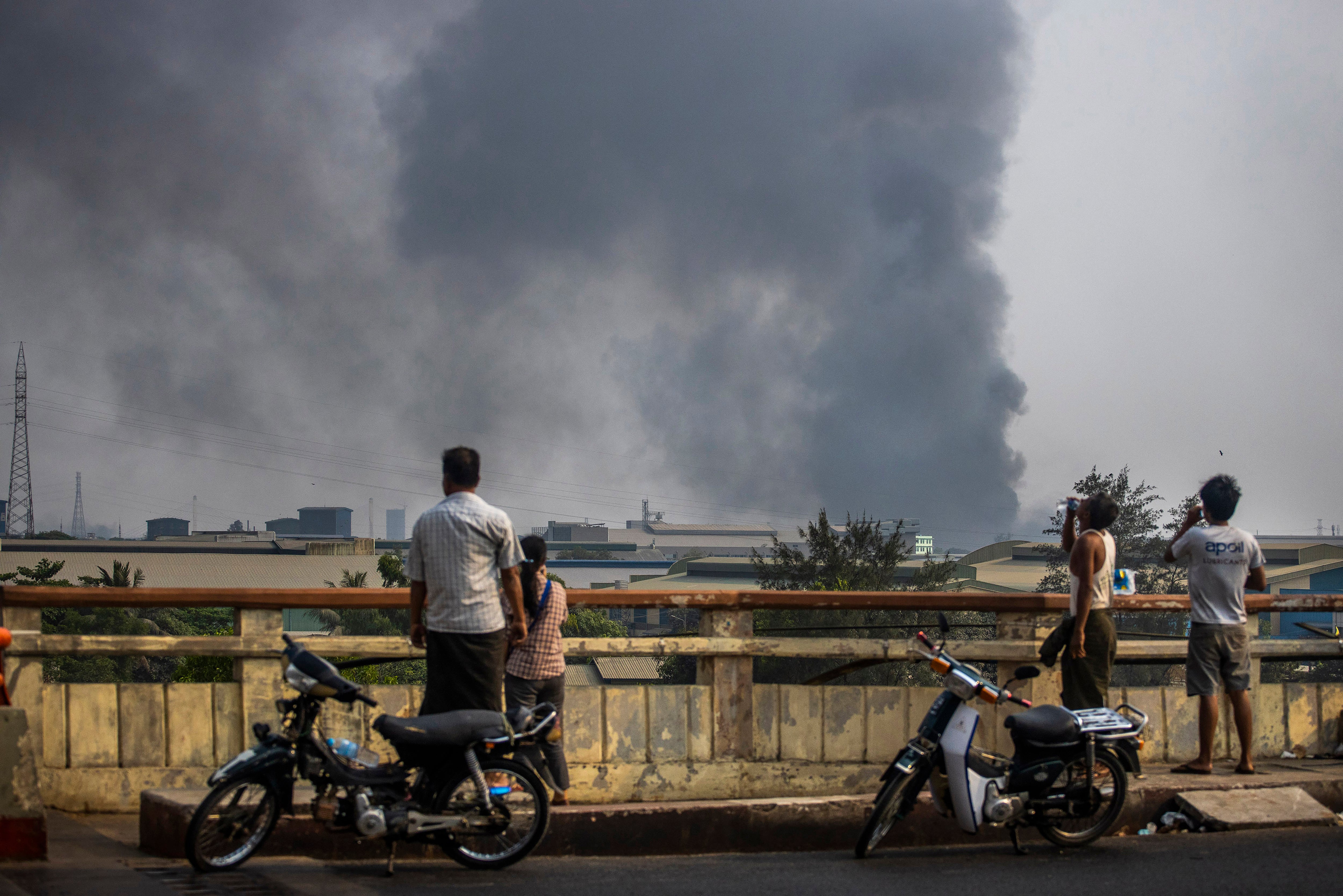 Myanmar China Torched Factories